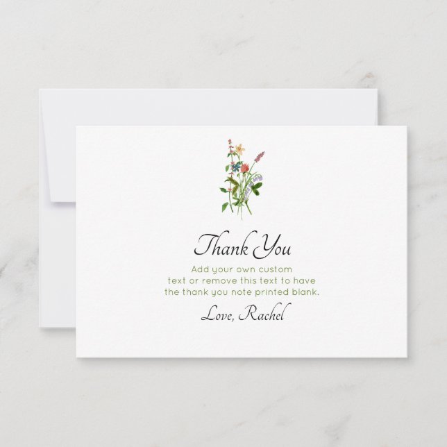 Wildflower Obrigado Cartões (Frente)