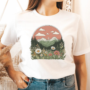 Wildflower Park Daisies T-Shirt para Mulheres