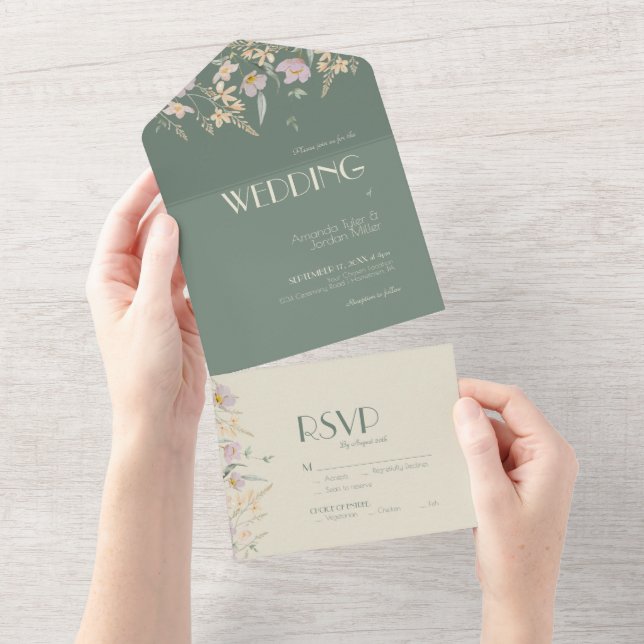 Wildflower Sage Deco Wedding (Tearaway)