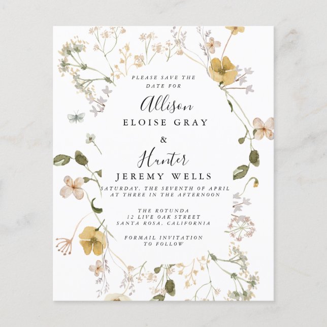 Wildflower Save the Date (Frente)