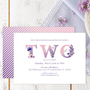 Wildflower Turning Dois Convite de Aniversário