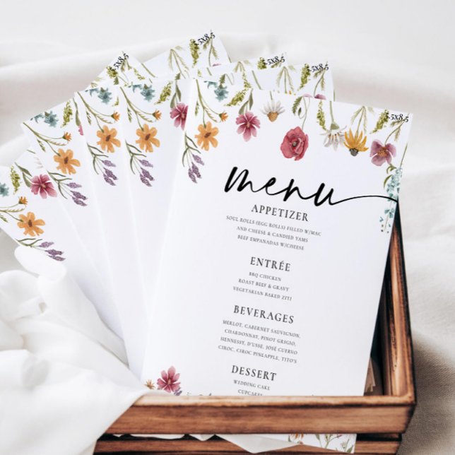 Wildflower Wedding Flat Menu (Criador carregado)