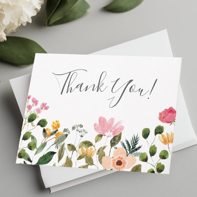 Wildflowr Floral Agradecimento (Wildflower Floral Thank You Card)