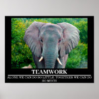 Wildlife Motivational Poster Elephant Trabalho em