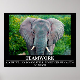 Wildlife Motivational Poster Elephant Trabalho em 