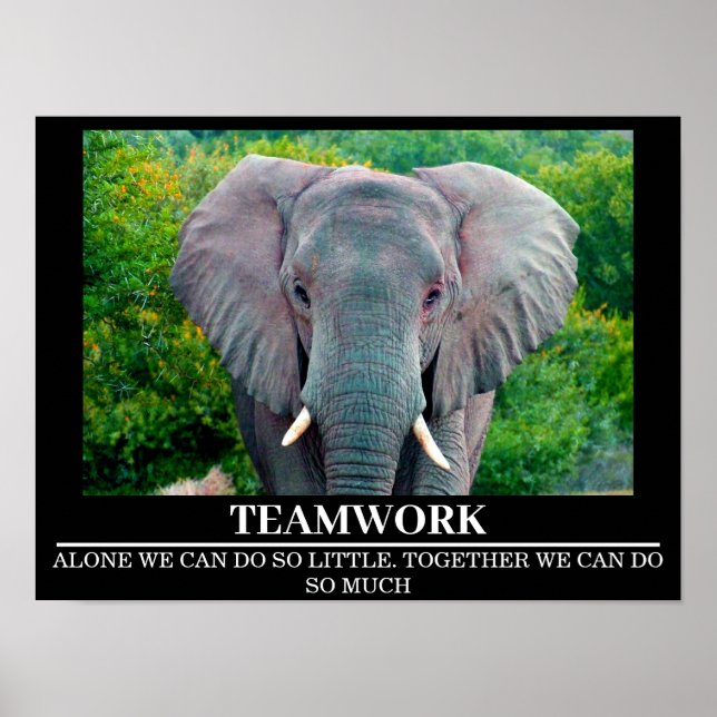 Wildlife Motivational Poster Elephant Trabalho em  (Frente)