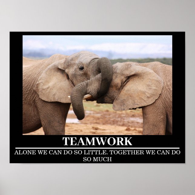 Wildlife Motivational Poster Elephant Trabalho em  (Frente)