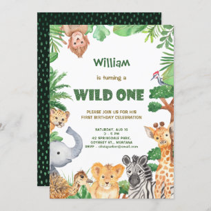 Wille One Safari Primeiro Convite de Aniversário