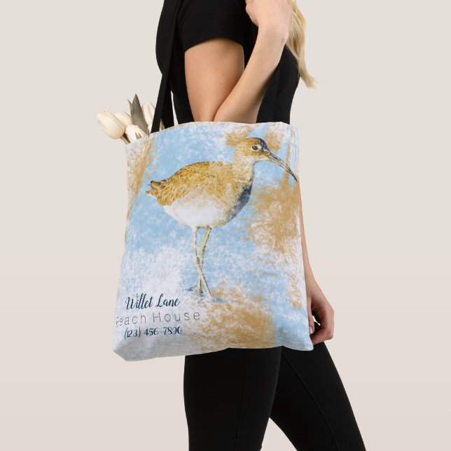 Willet Shorebird Férias da Casa Tote Bag (Close Up)