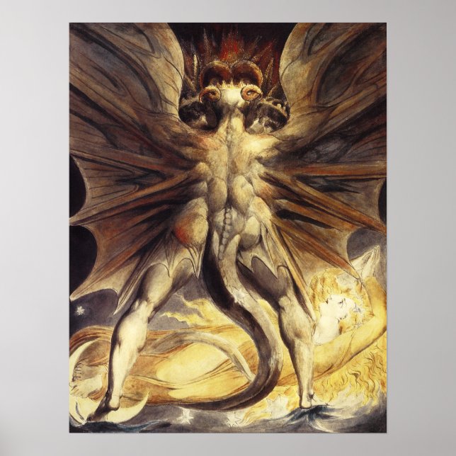 William Blake Red Dragon Poster (Frente)