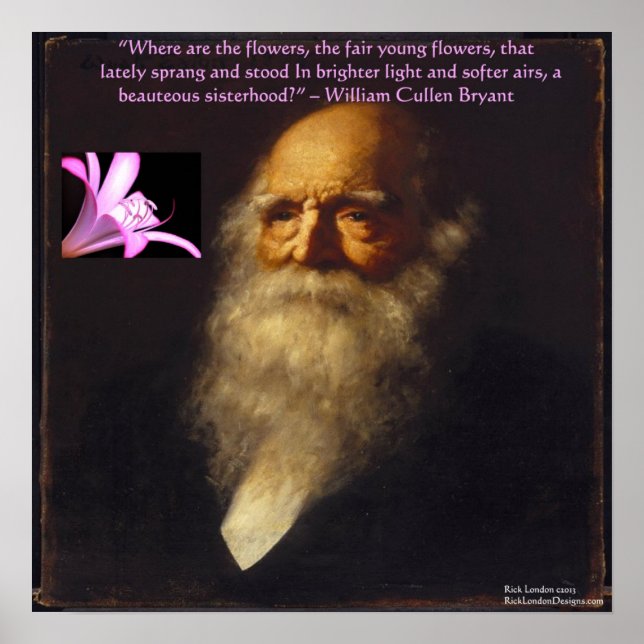 William Cullen Bryant Flower Poem Poster (Frente)