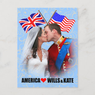 William & Kate - Cartão postal da América