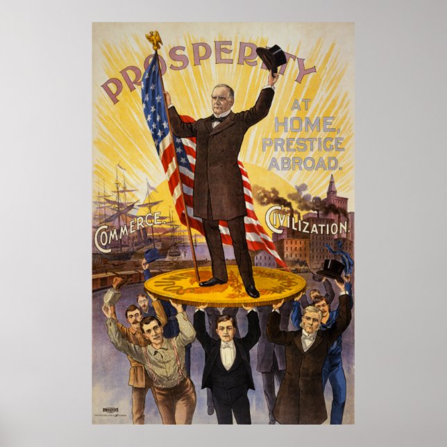 William McKinley Campaign Poster Dourado Standard (Frente)