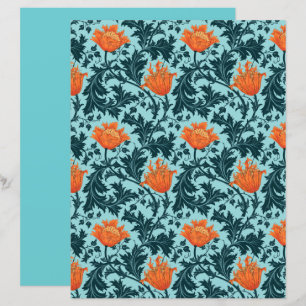 William Morris Anemone, Indigo Blue e Coral