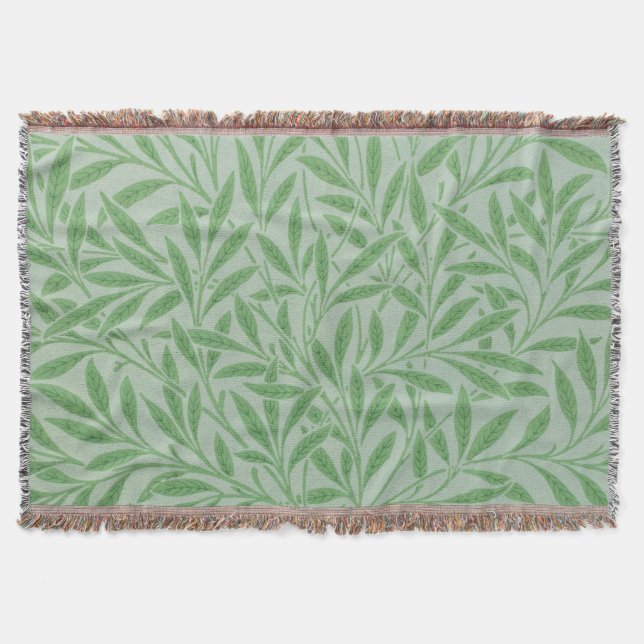 William Morris art green willow cobertor (Frente)
