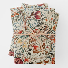William Morris art papel de embalagem floral color