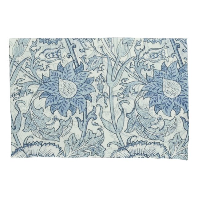William Morris Belo padrão floral, azul,rosa (Frente)