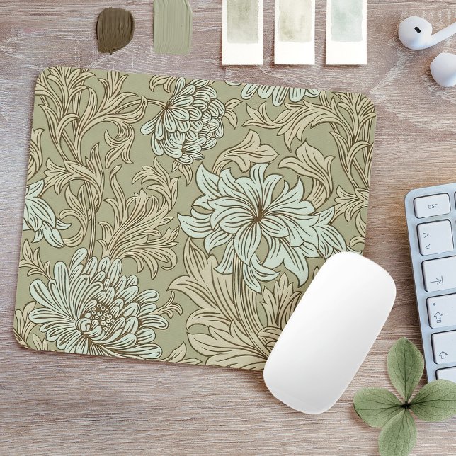 William Morris Chrysanthemum Patterum Mouse Pad (Criador carregado)