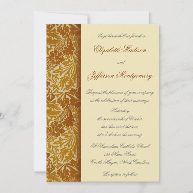 William Morris Dourado deixa convite para casament (Frente)