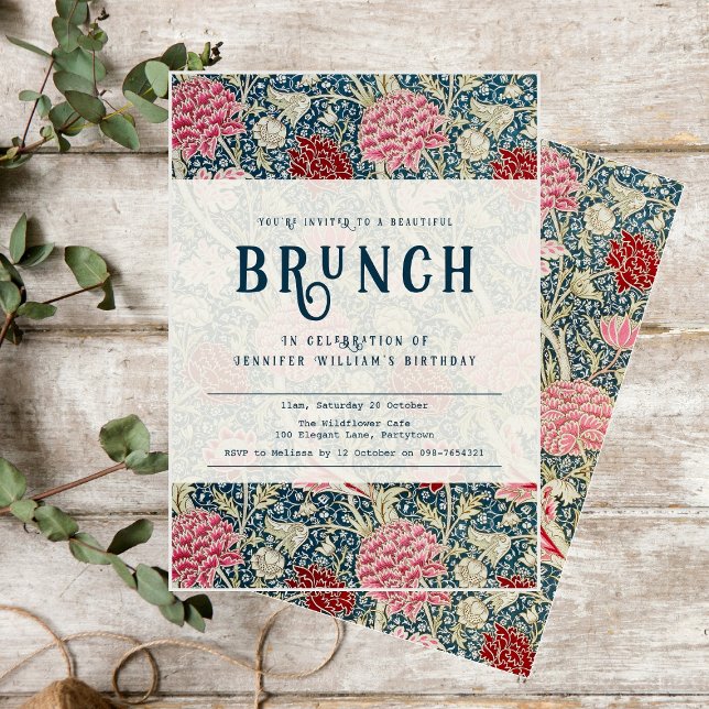 William Morris elegante rustic Brunch convite (Criador carregado)