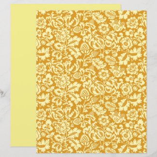 William Morris Floral Damask, Amarelo-mostarda