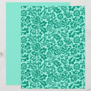 William Morris Floral Damask, Turquoise e Aqua