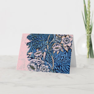 William Morris FLORAL Folheto Cartão de Nota em PI