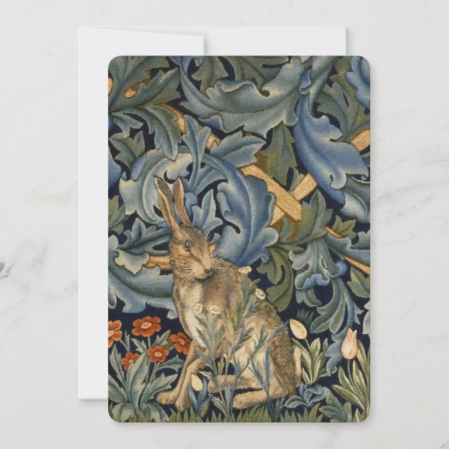 William Morris Forest Rabbit Floral Art Nouveau (Frente)