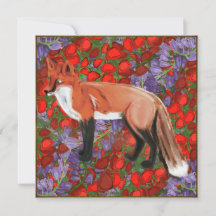 William Morris Inspired Fox On Poppies 