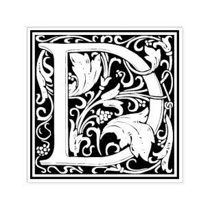 William Morris - Letra D - Carimbo Floral Vitorian