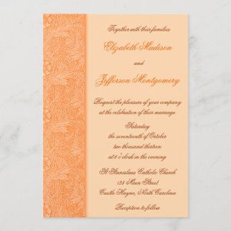 William Morris Orange Convite Floral para Casament