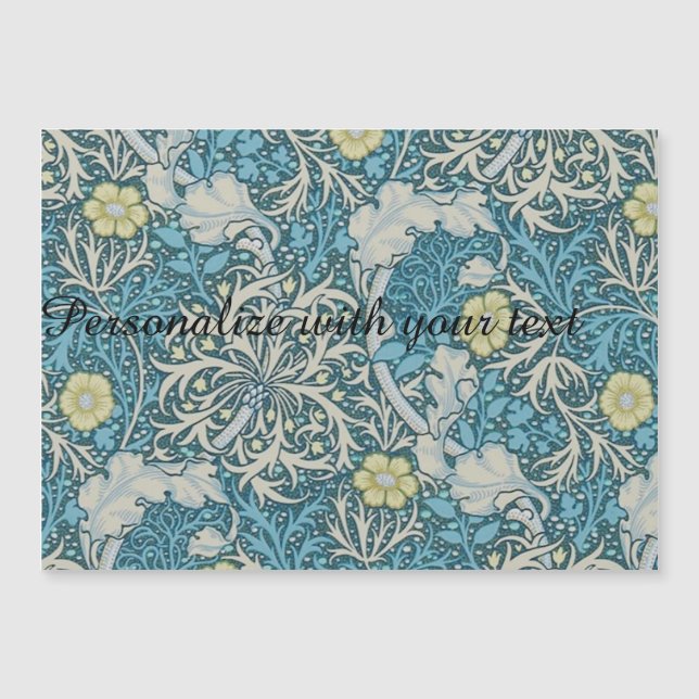 William Morris, padrão art nouveau, algas, azul,f (Frente)