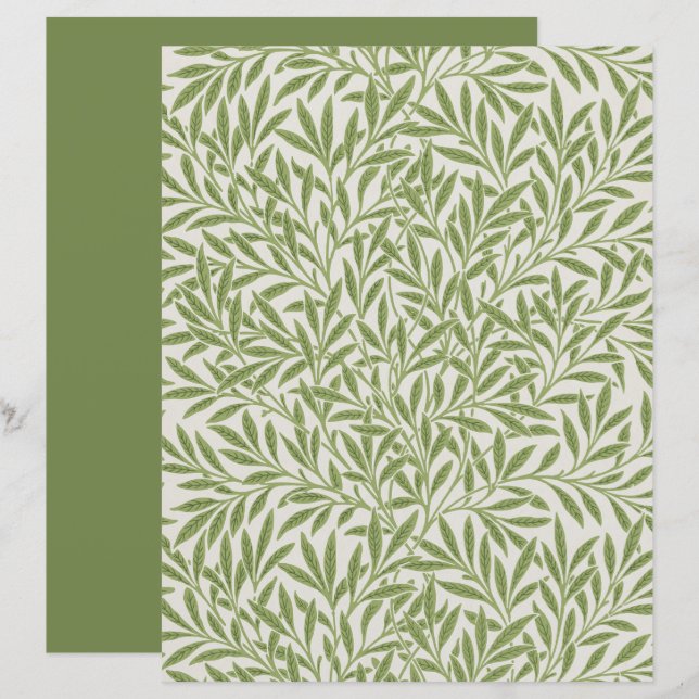William Morris | Papel Scrapbook Padrão Willow (Frente/Verso)