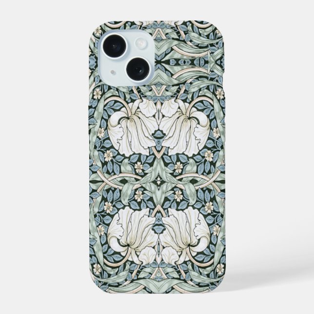 William Morris Pimpernel Azul Padrão Intrincado  (Verso)