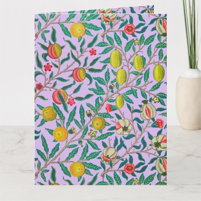 William Morris Pomegranate Em Cartão Violeta (Frente)