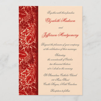 William Morris Red Deixa Convite Para Casamento
