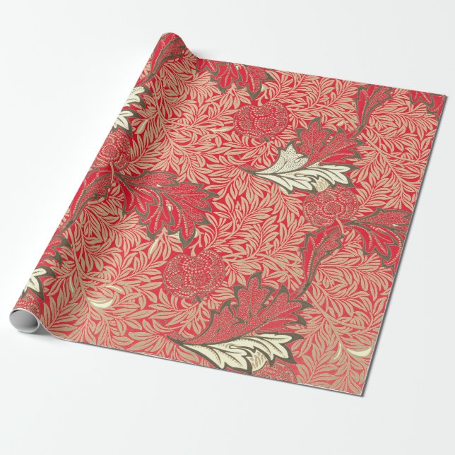 William Morris RED GIFT Papel de embrulho (Desenrolado)