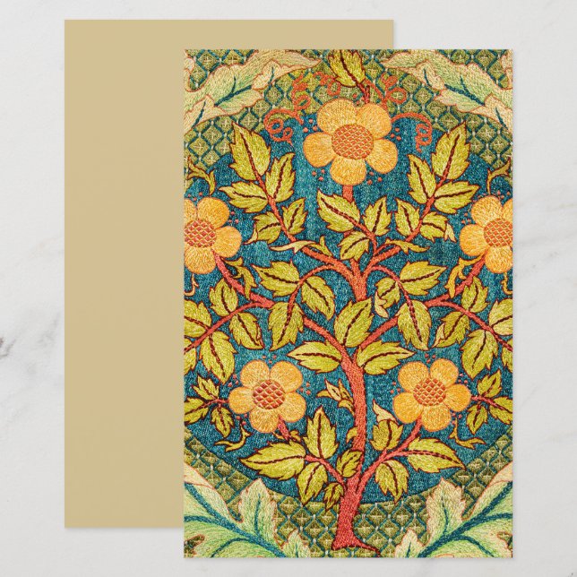 William Morris Rosa Wreath: Artes e Artesanatos Cl (Frente/Verso)