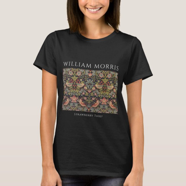 William Morris Strawberry Thief t-shirt feminina (Frente)