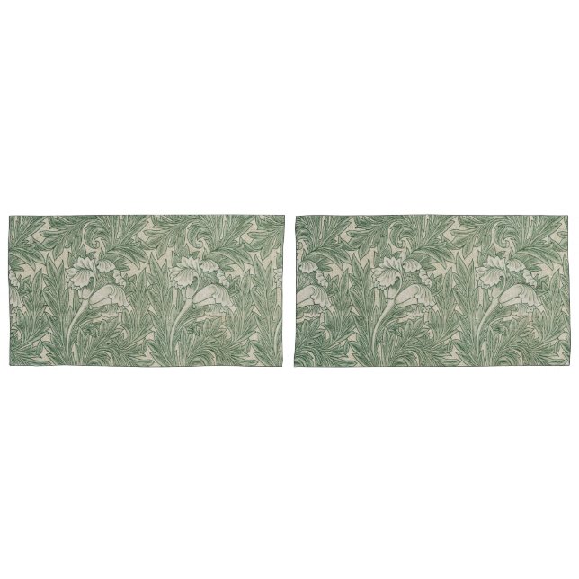 William Morris Tulip Pattern Sage Green (Frente - conjunto)