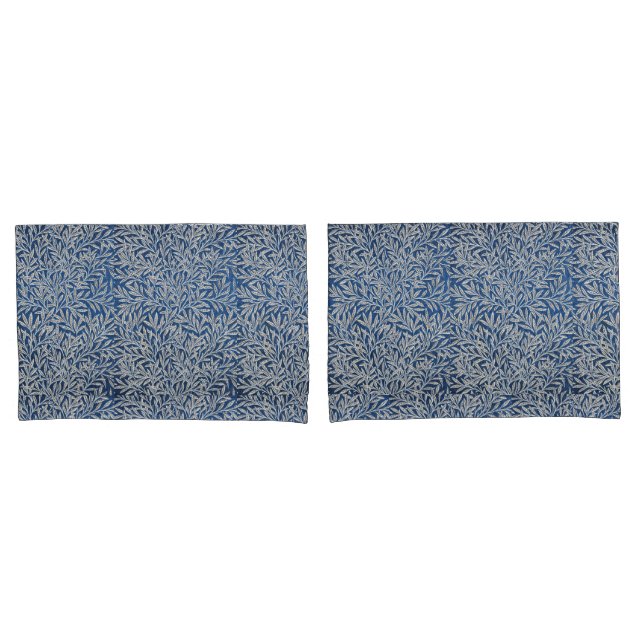 William Morris Vintage Willow deixa azul escuro (Frente - conjunto)