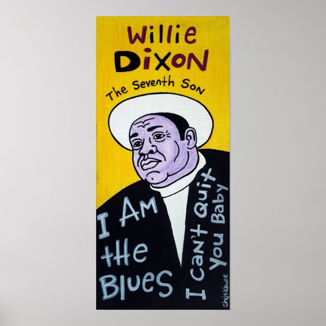 Willie Dixon Blues Folk Art Poster (Frente)