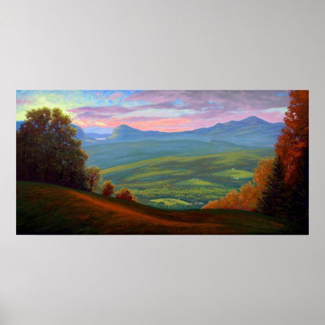 Willoughby Lake do Burke Mountain Poster (Frente)