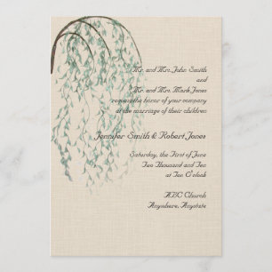 Willow Branch no Convite para Casamento Castanho e