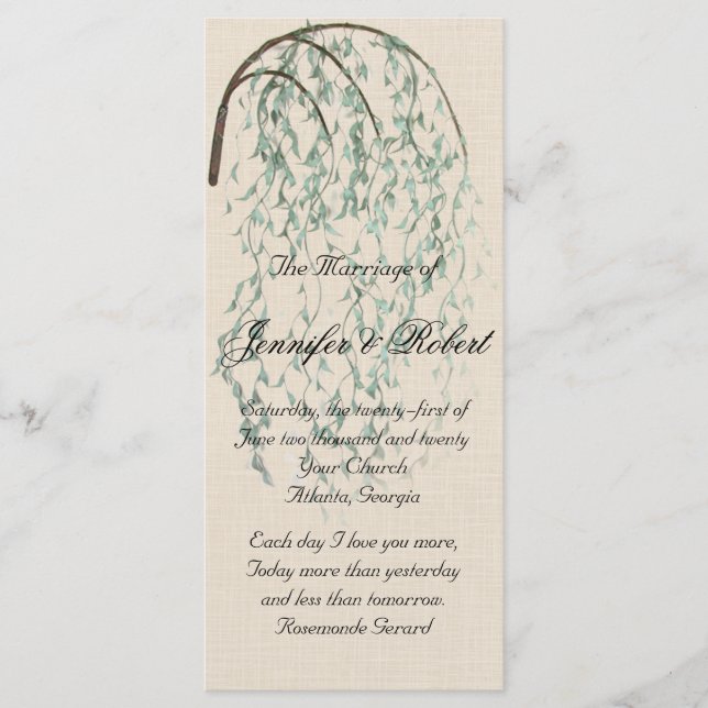 Willow Branch no Programa de Casamento Linen (Frente)