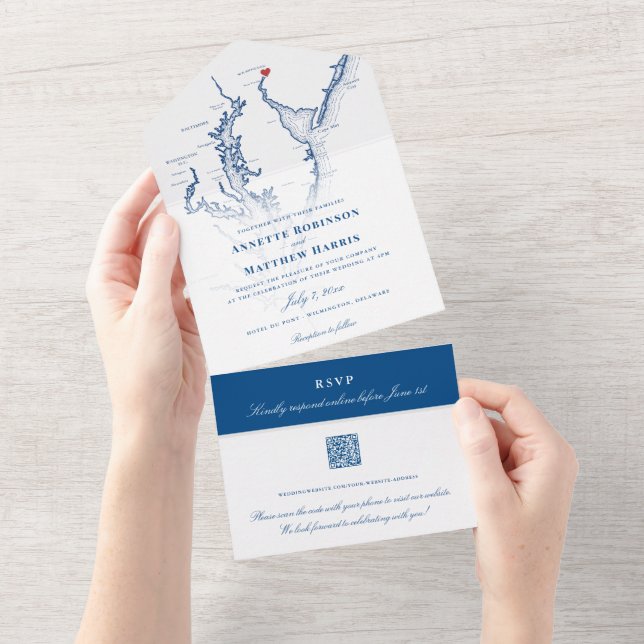 Wilmington DE Wedding QR Code Seal e Enviar (Tearaway)