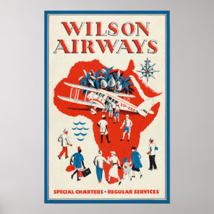 Wilson Airways Poster vintage 1937