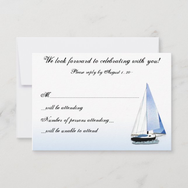 WIND IN MY SAIL Sailboat Sailing RSVP Reply Notes (Frente)