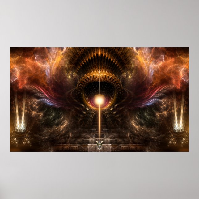 Wind Storm Fractal Art Wall Poster II (Frente)