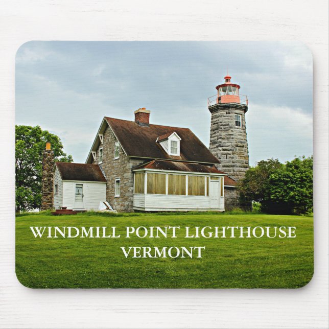 Windmill Point Lighthouse, Vermont Mousepad (Frente)